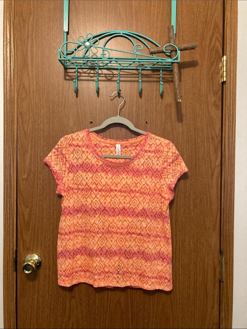 Coral & Pink Geometric Print Tee